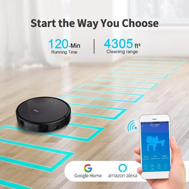 INSE Robot Vacuum Cleaner with Self Charging and 1800Pa Powerful
