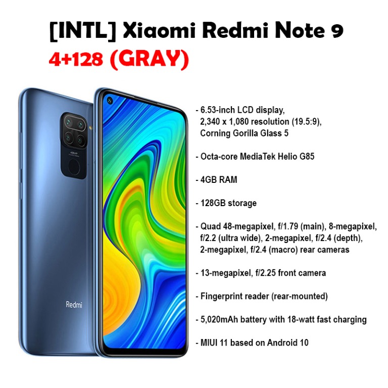 Global Xiaomi Redmi Note 9 4 128 Mobile Phones Gadgets Mobile Phones Android Phones Xiaomi On Carousell