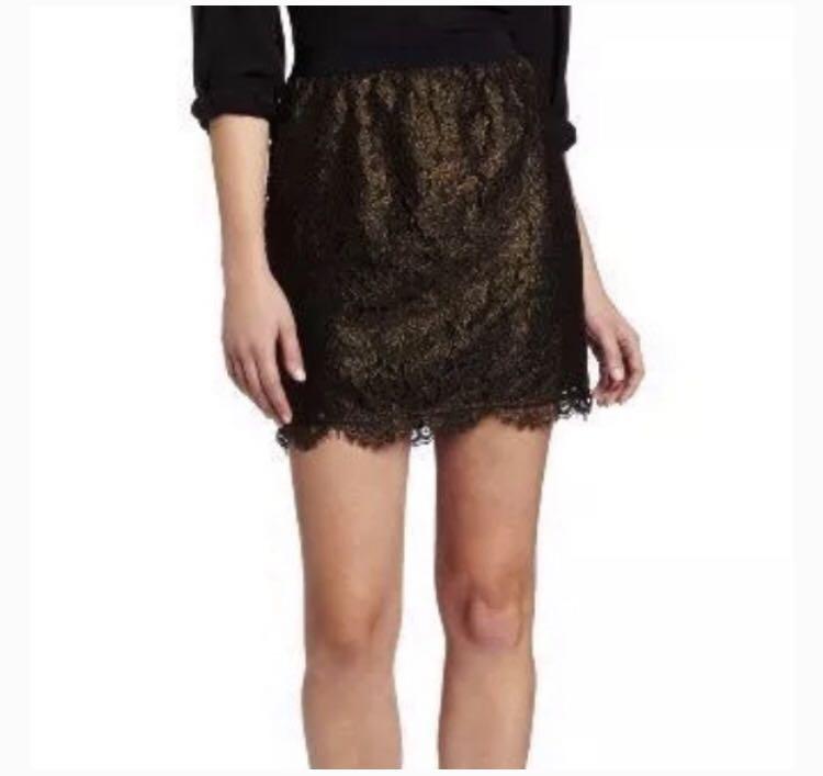 Joie black cheap lace skirt