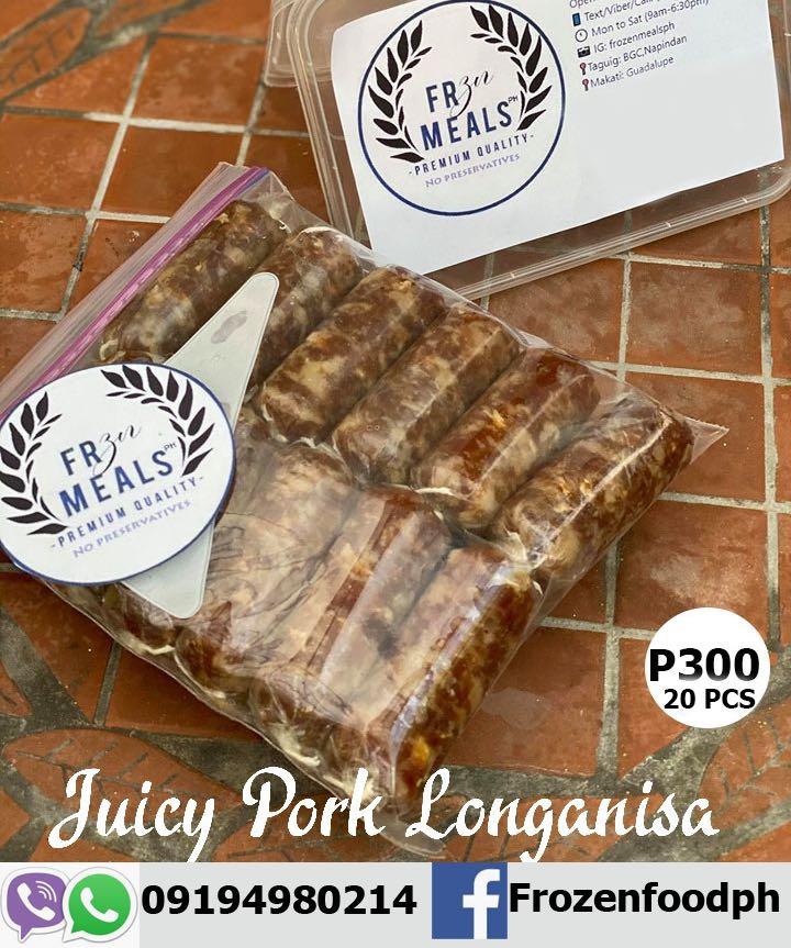 Juicy Pork Longanisa (Category: Local Eats) located in Taguig. Submitted by lalaloveshoppe (Listing ID 1009410555, Image 1). Description: Php 300 for 20pcs.