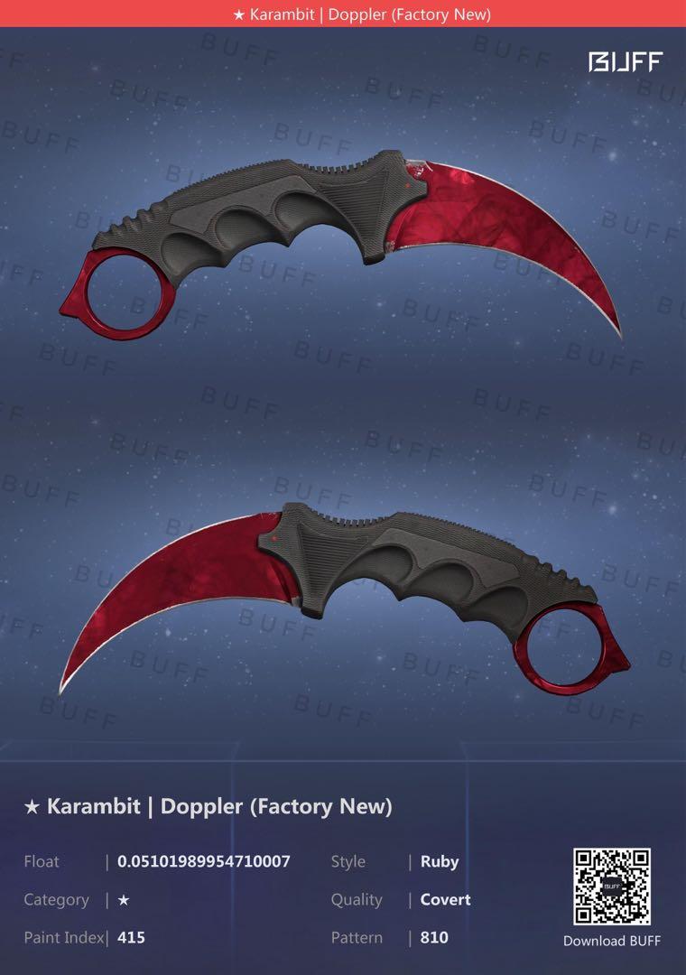 Karambit Doppler Ruby Video Gaming Gaming Accessories Game Gift Cards Accounts On Carousell