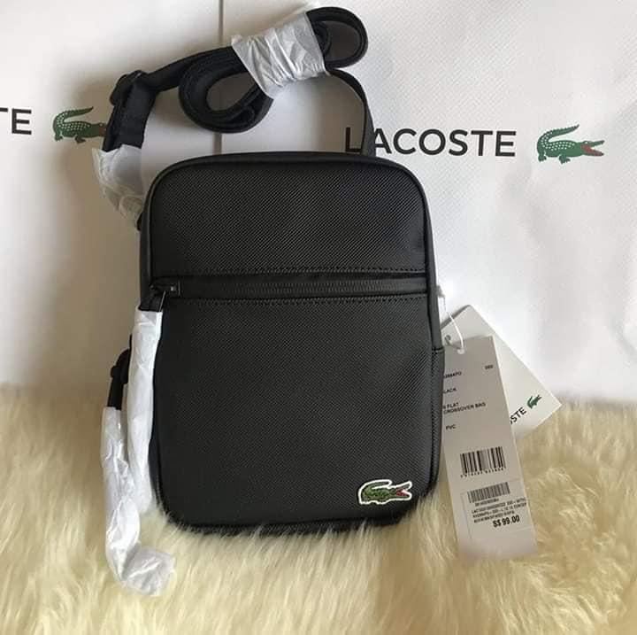 Lacoste Crossover Bag Canvas S FLAT - BLACK, Men's Fashion, Bags, Sling ...