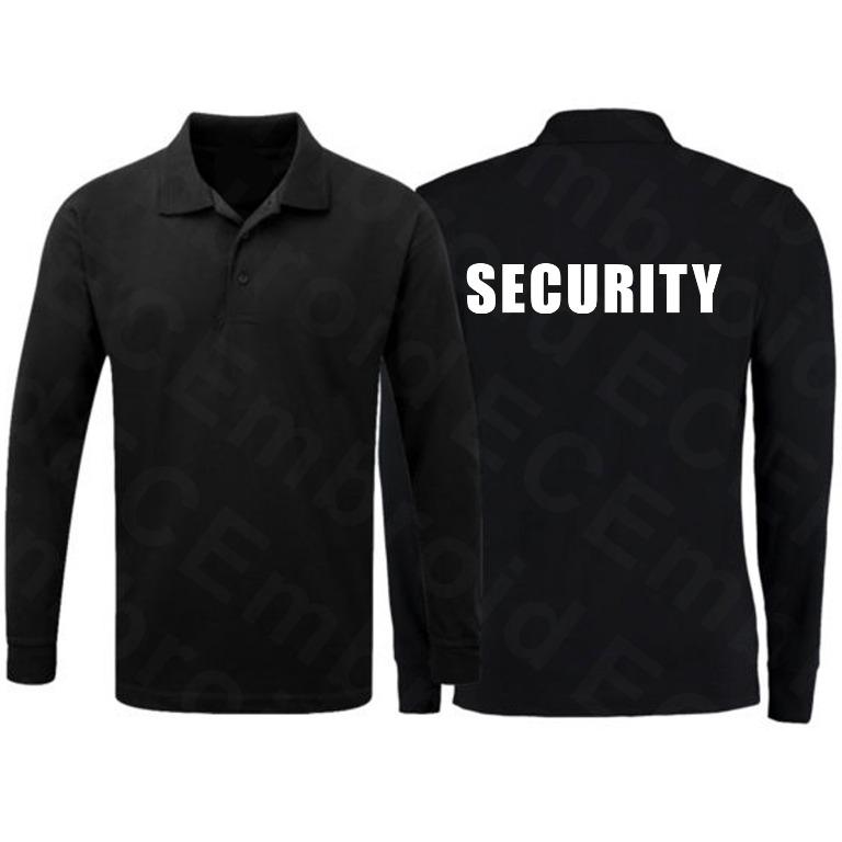 Security Shirt Long Sleeve Polo Dri Fit Black Polo Tee Security Long Sleeve Security Shirt Polo Security Shirt Men s Fashion Tops Sets Tshirts Polo Shirts on Carousell