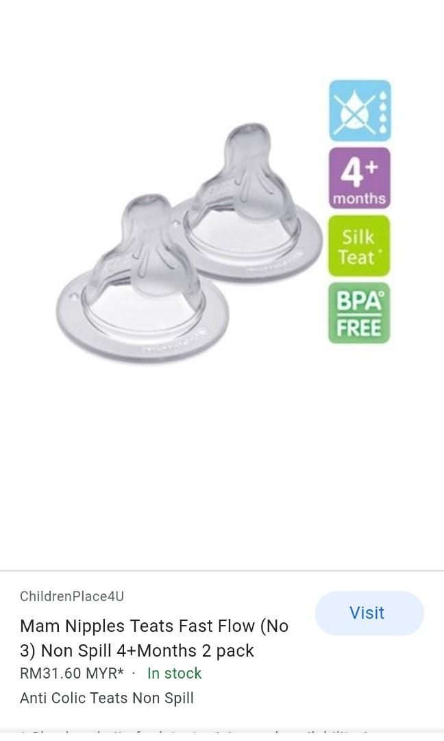 Mam 4 month fast flow non spill teat