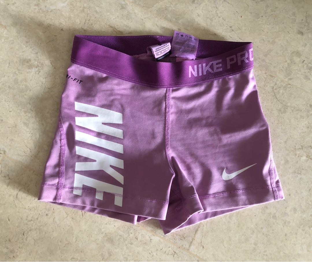purple nike pro shorts