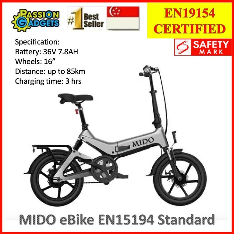 Mido Ebike En15194 Pab Lta Approved Electric Bicycle For Singapore Bicycles Pmds Bicycles E Bikes On Carousell