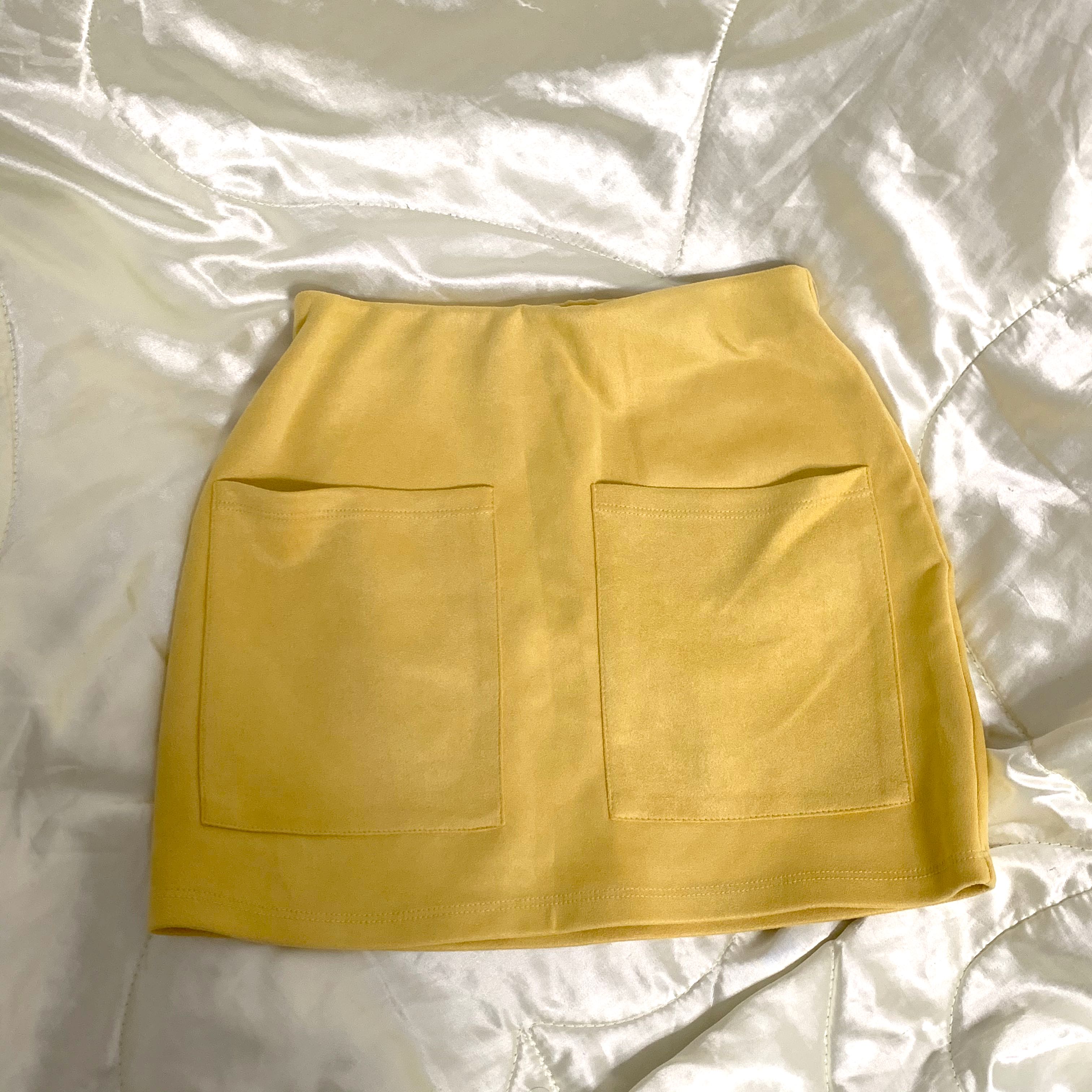 Yellow suede hotsell skirt