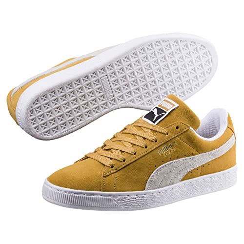 Puma Suede Classic in Honey Mustard White, Women's Fashion, Shoes, Sneakers  on Carousell