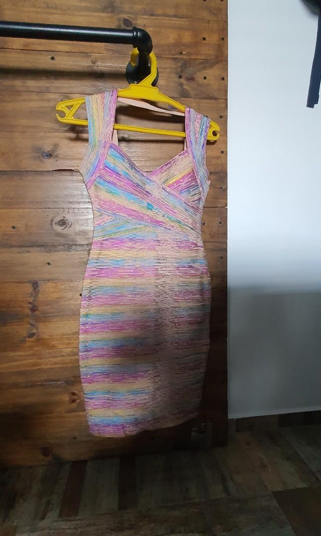 Rainbow Nude Bandage Dress for sale Fits XS S