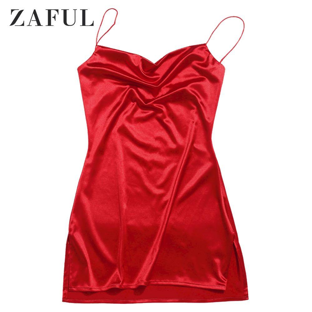 Red hotsell silk dress