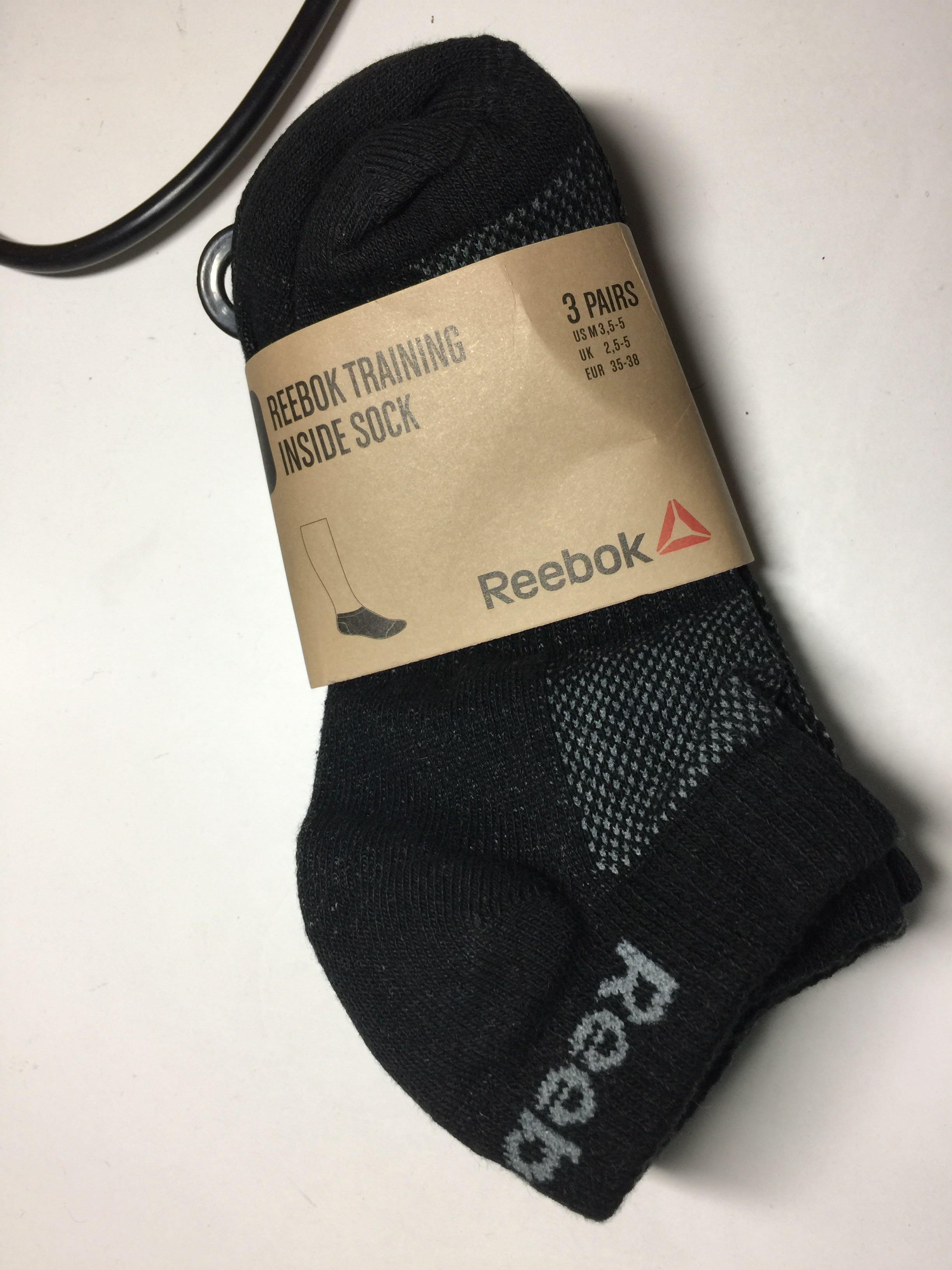 reebok black ankle socks