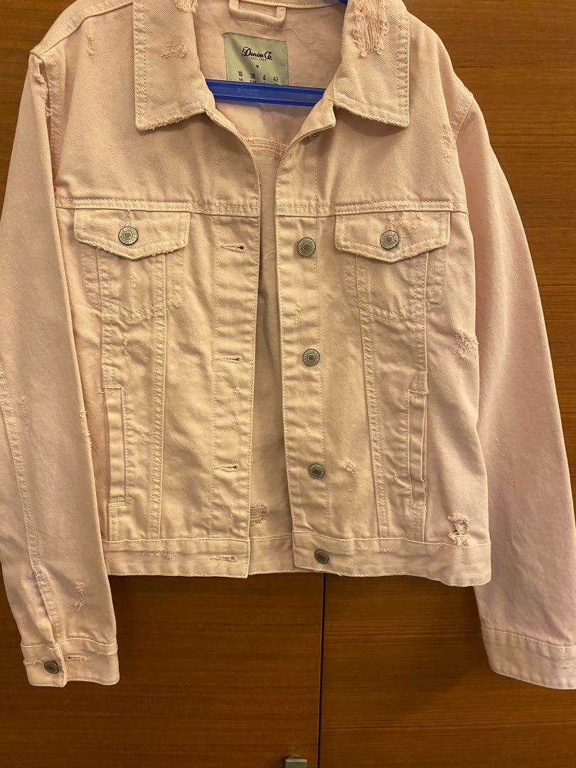ripped pink denim jacket