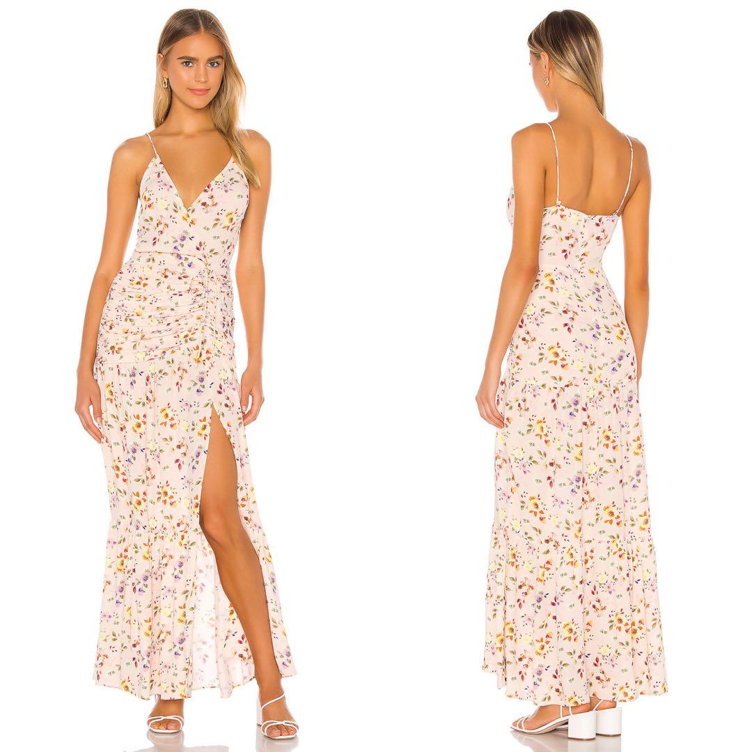 SALE Revolve Lovers Friends Leanne Surplice Maxi Dress in Multi Poppy Floral authentic Women s Fashion Dresses Sets Dresses on Carousell