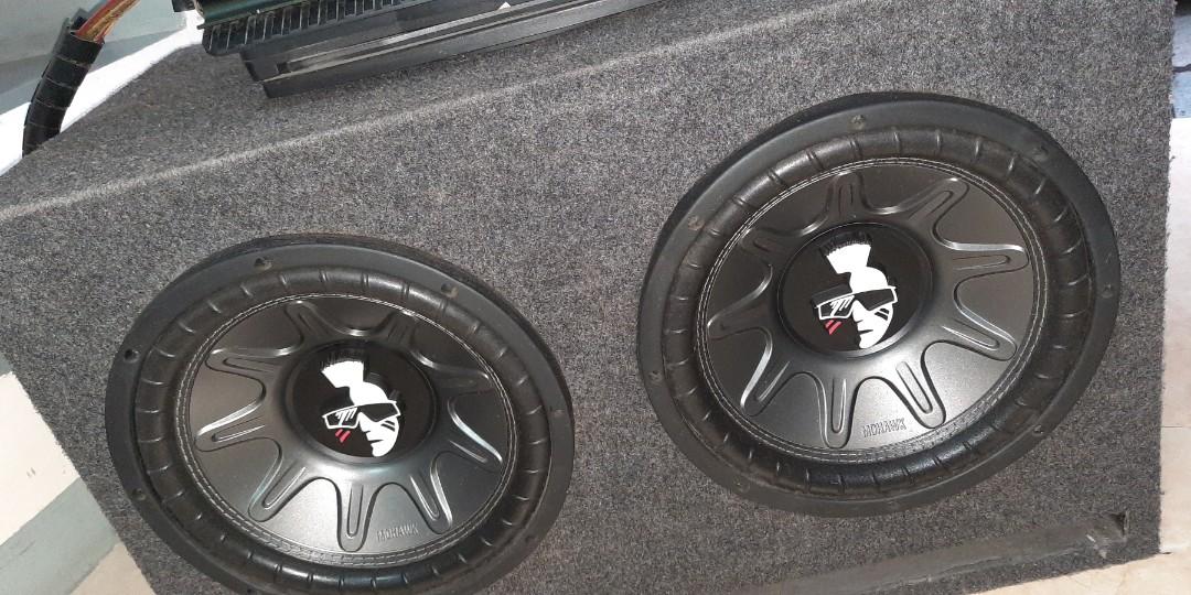 Subwoofer, Mohawk 10inches 2pcs with speaker box and amplifier, Audio