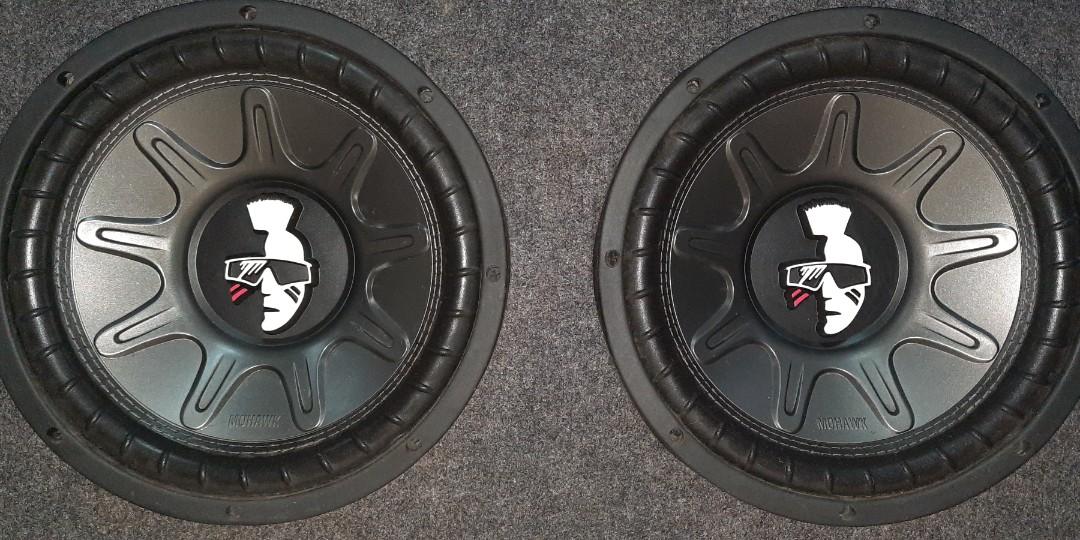 Subwoofer, Mohawk 10inches 2pcs with speaker box and amplifier, Audio
