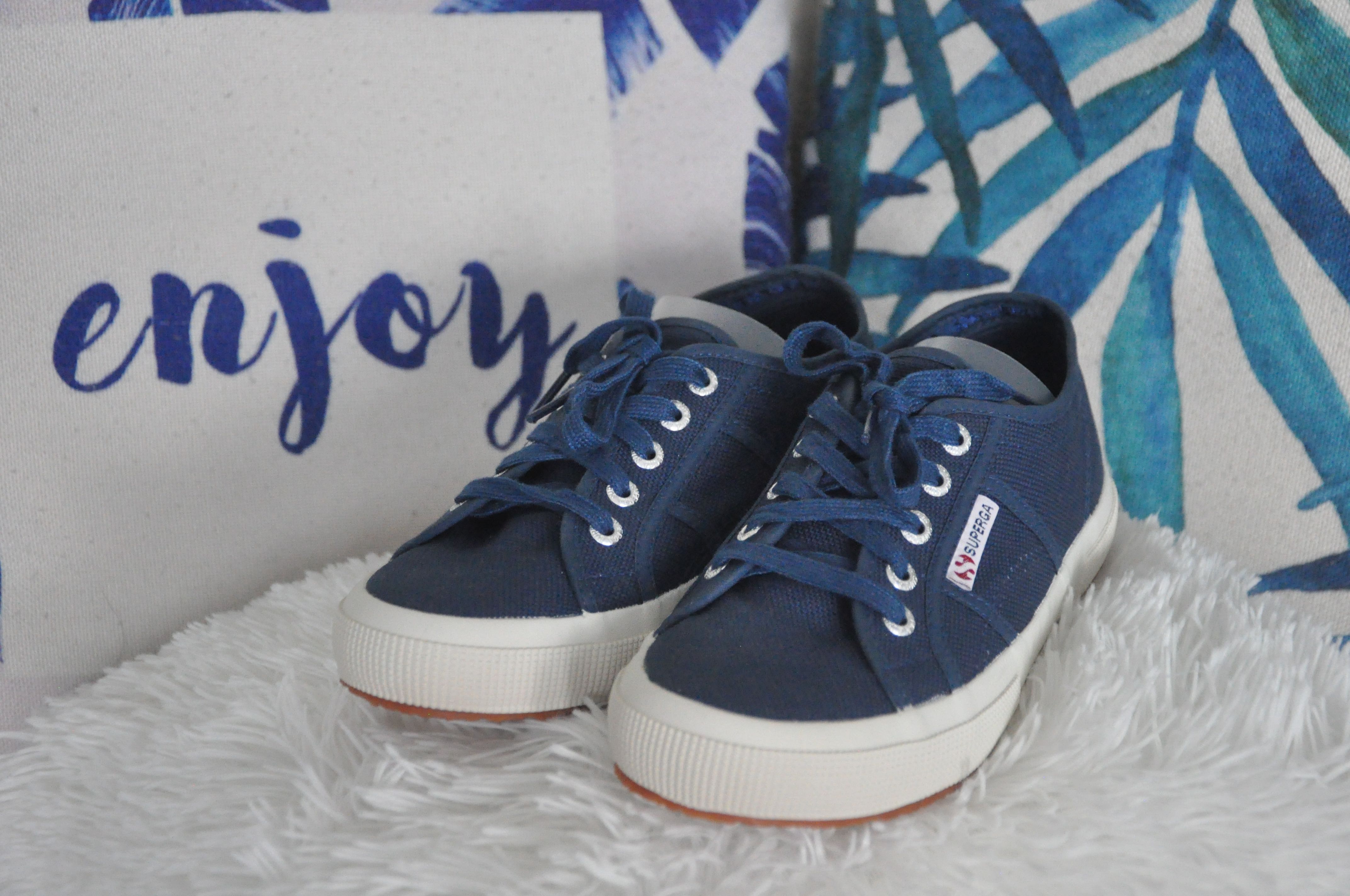 blue leather superga