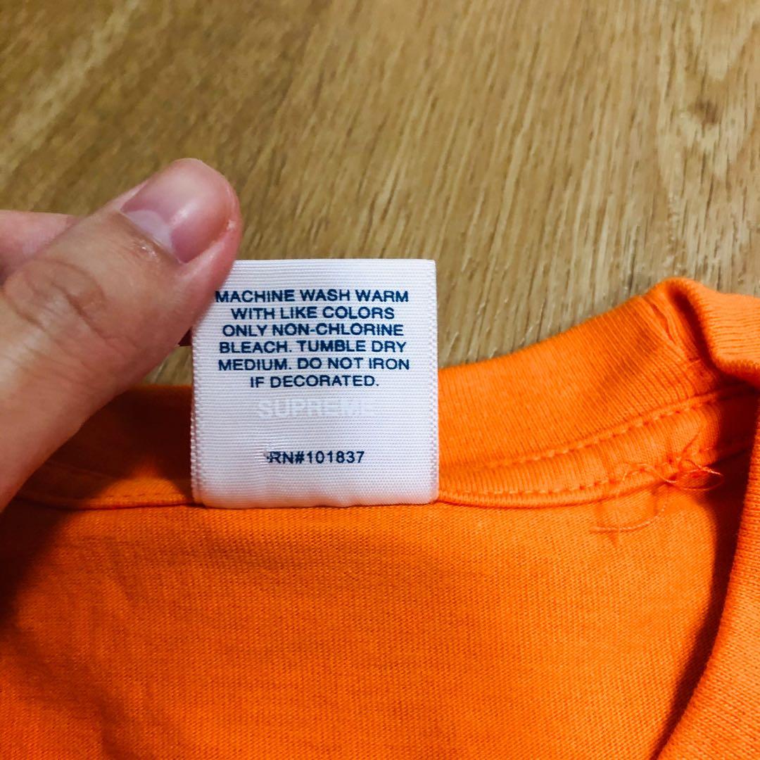 Supreme orange outlet shirt