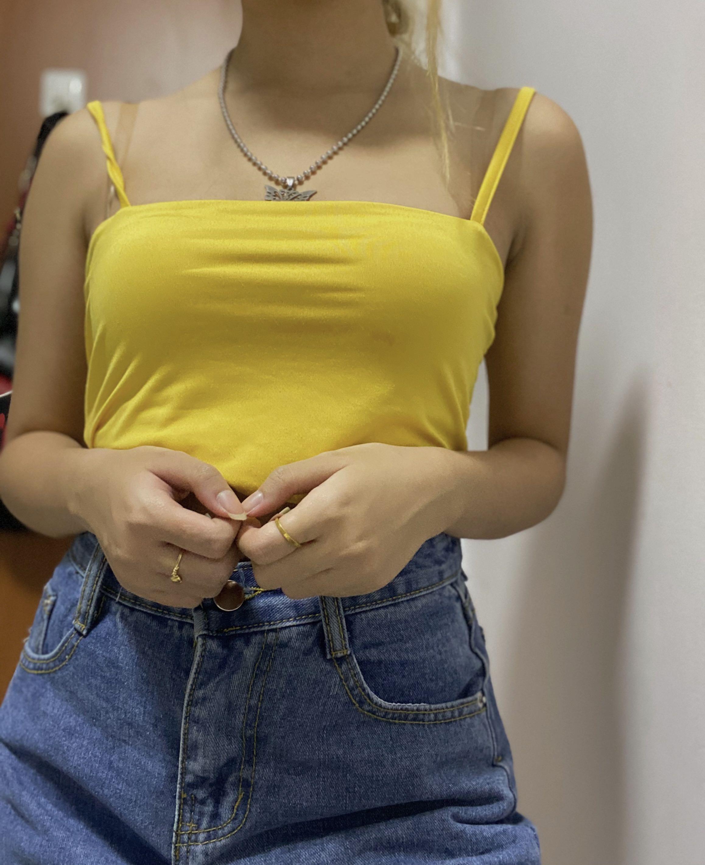 yellow crop shirt