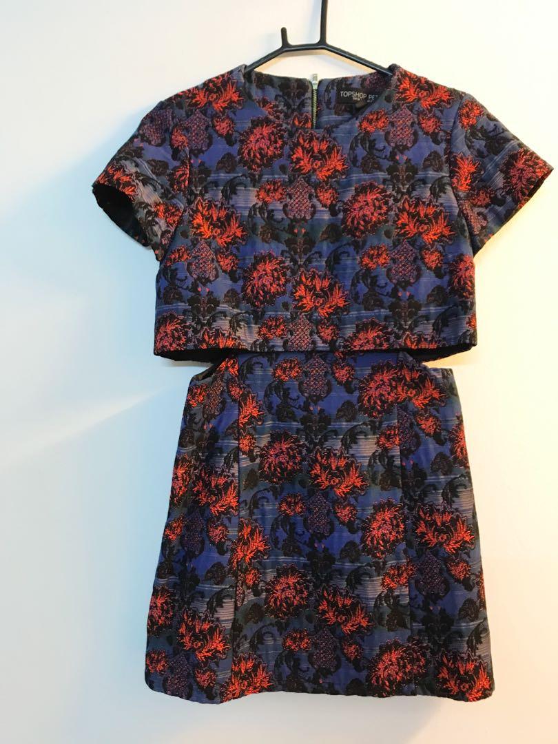 Topshop Floral Jacquard Dress Women s Fashion Dresses Sets