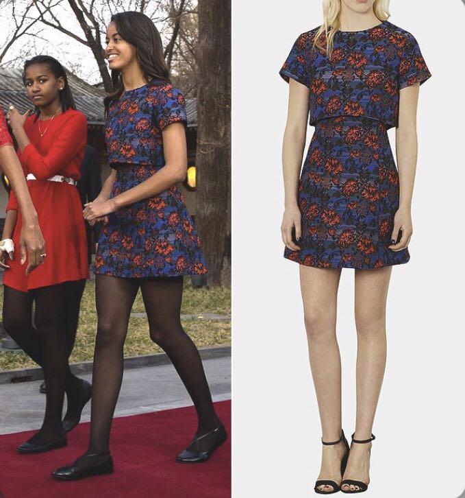 Topshop red jacquard sales dress