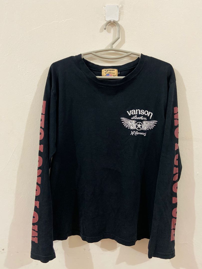 Vanson Leather T-Shirt, Men's Fashion 