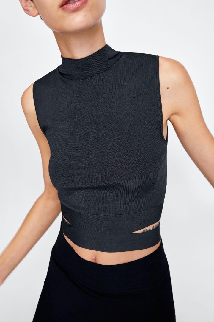 Zara Sleeveless Turtleneck Turtle Neck Top Zara HIGH NECK