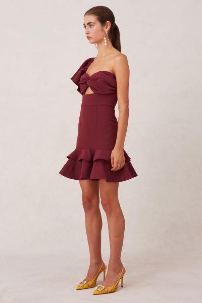 keepsake delight mini dress Delight | Lemon Print Plunge-Neck Ruffled Mini Dress Club L London