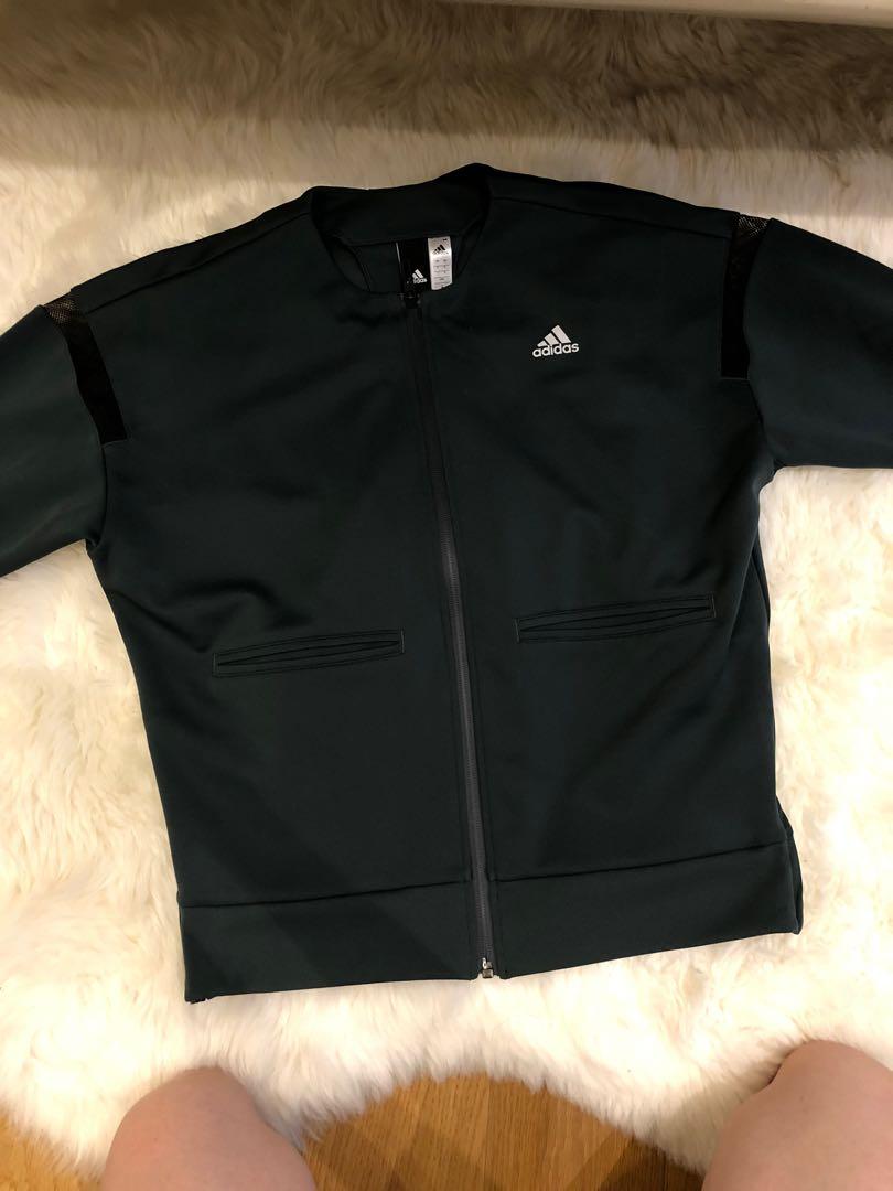 adidas dark green jacket