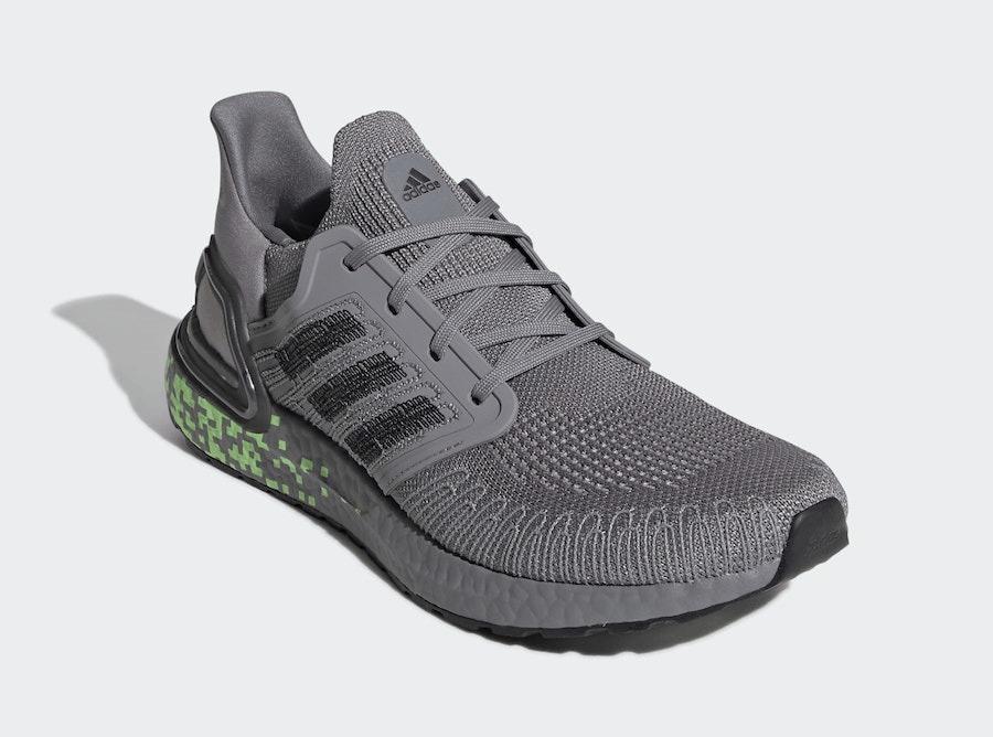 Adidas ULTRABOOST 20 GREY THREE CORE BLACK SIGNAL GREEN