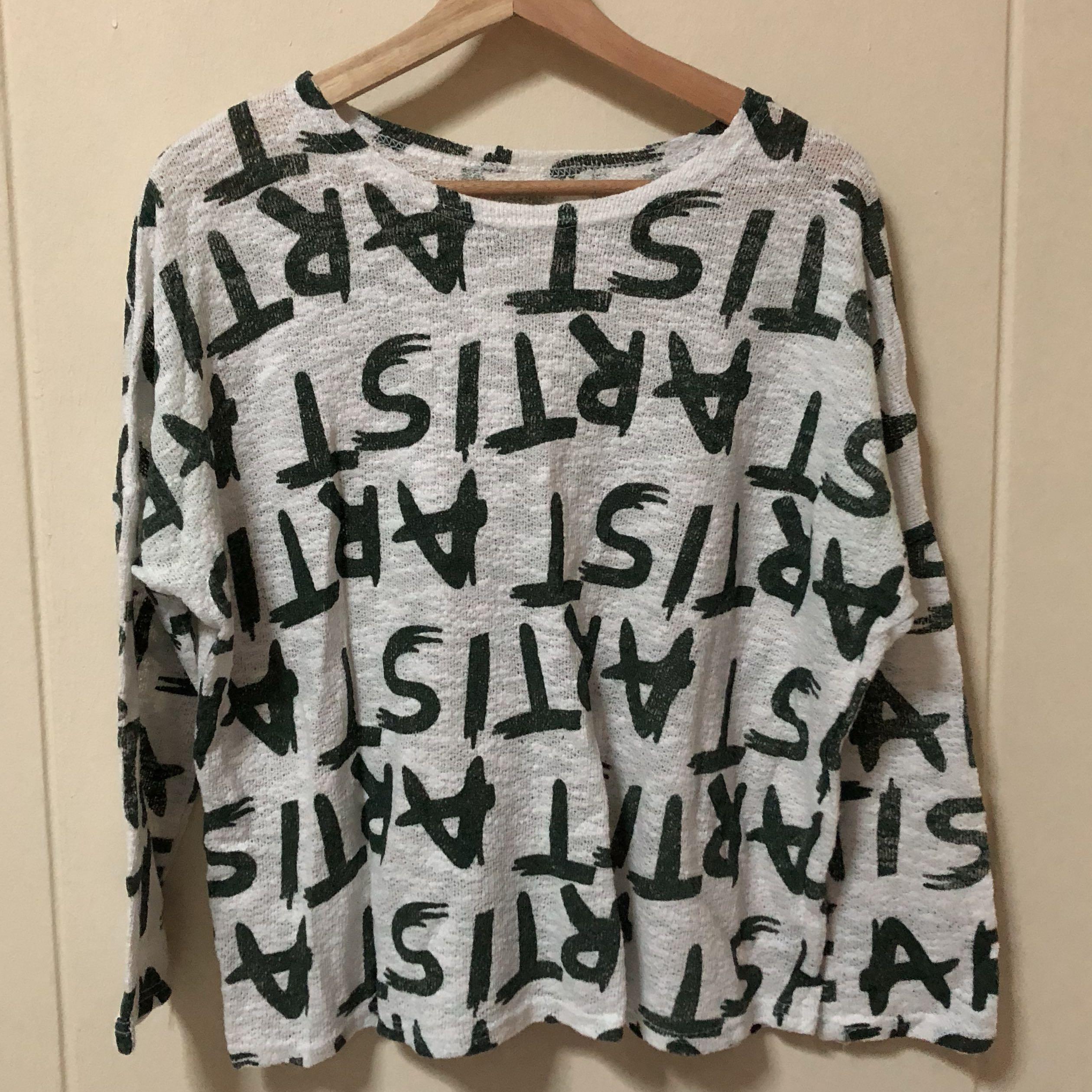 Alphabet Sweater Pullover Women S Fashion Clothes Tops On Carousell