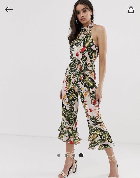 halter neck culotte jumpsuit
