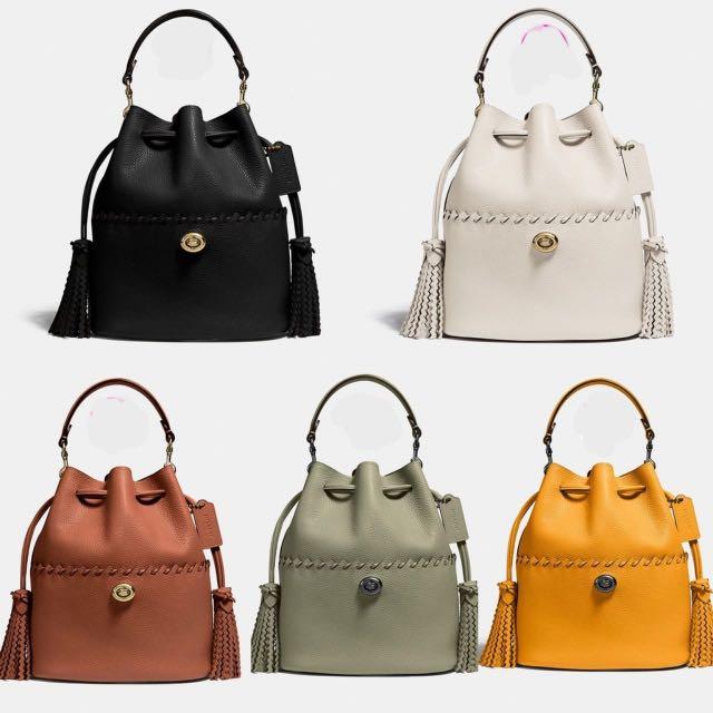 Lora bucket bag sales with whipstitch detail