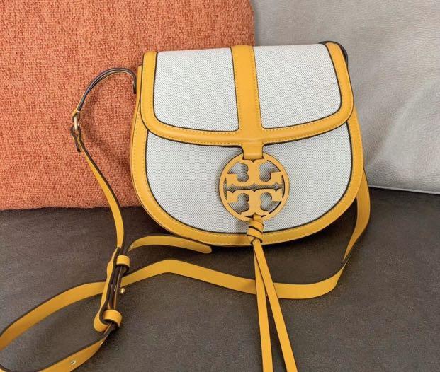 Authentic Tory Burch Miller canvas quadrant crossbody sling bag, Luxury,  Bags & Wallets on Carousell