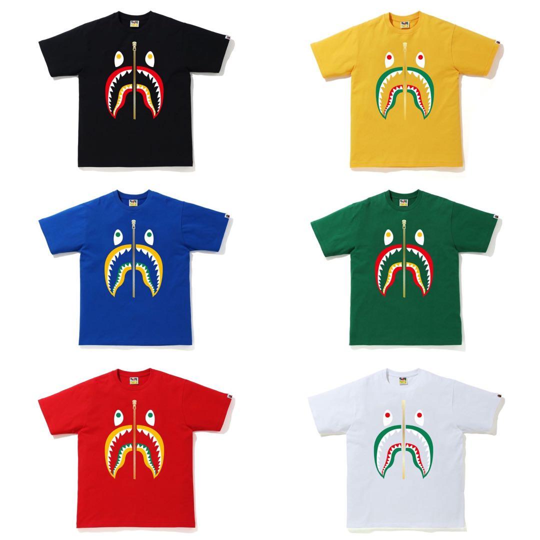 Bape Colors Shark Tee Men S Fashion Clothes Tops On Carousell