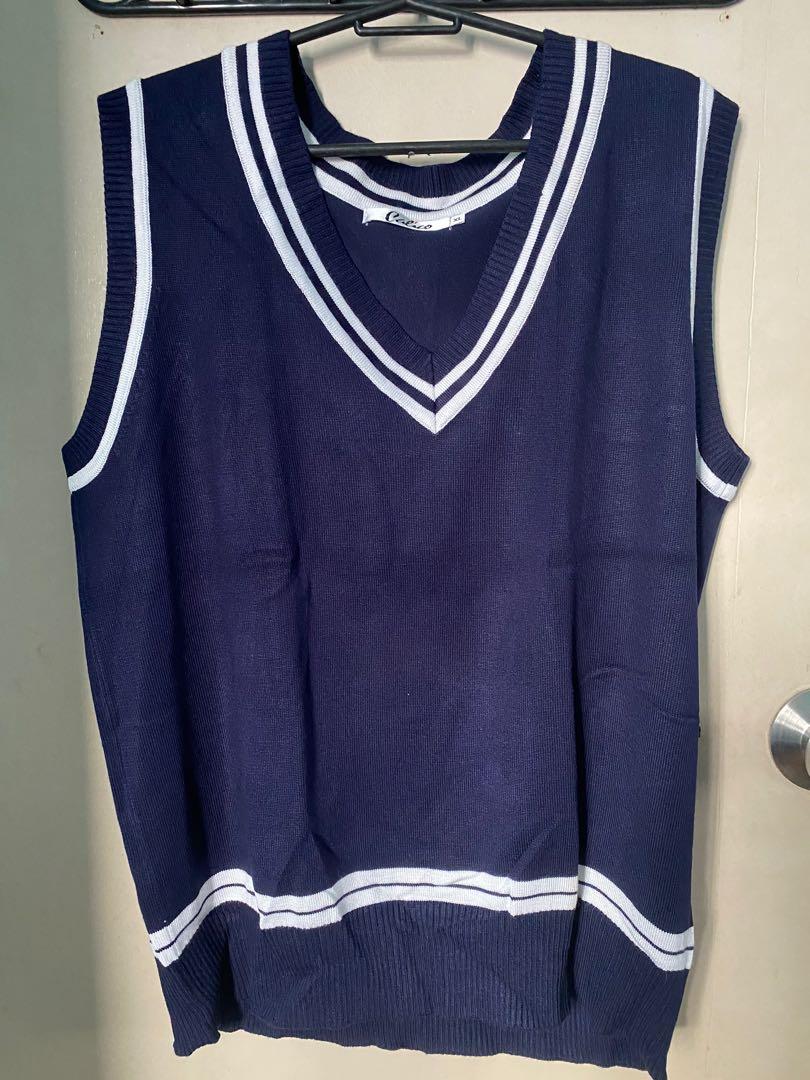 blue sweater vest womens