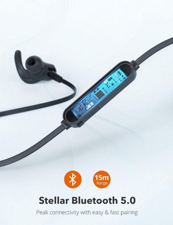 Bluetooth Headphones TaoTronics Wireless Earbuds TT BH076 Sport Earphones 20 Hours 5.0 Magnetic Lightweight Fast Pairing Noise Cancelling Mic Snug Silicon Earbuds Magnetic Design Audio Headphones Head...