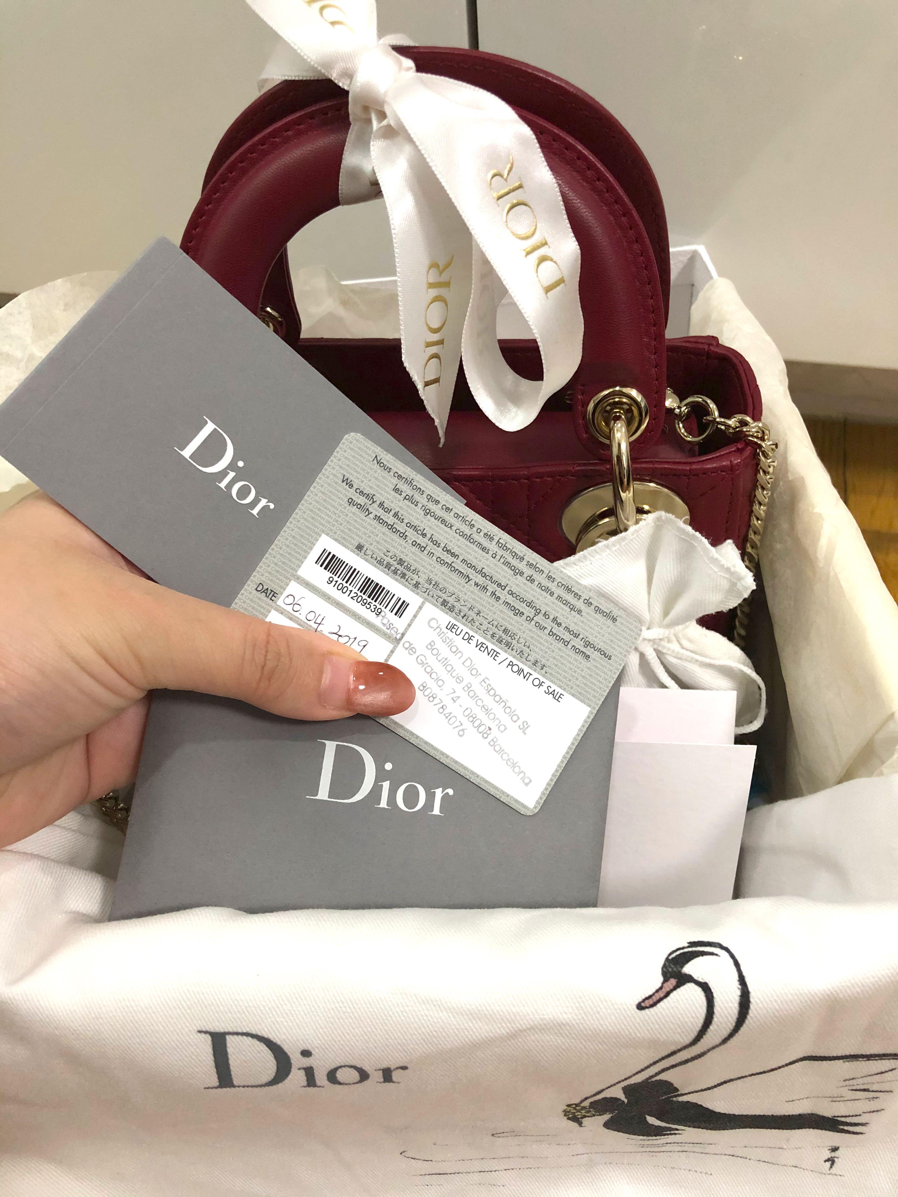 Bn Cherry Red Mini Lady Dior Luxury Bags Wallets Handbags On Carousell