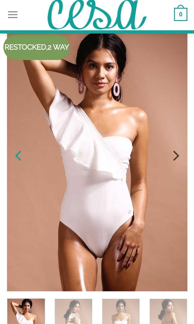 BNWT! Cesa Juliet 2-way maillot in white (Category: Others Tops) located in Quezon City. Submitted by ____kp (Listing ID 1009726982, Image 1). Description: Still negotiable! SRP: 2,480 This is so pretty but never got to use it and it's sold out in several sizes on the site already. Size L but I think it can fit M to L. Measurements are in the last photo ☺ RFS: too big on me now.