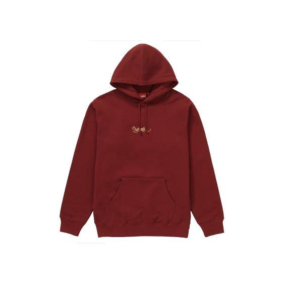 burgundy supreme hoodie