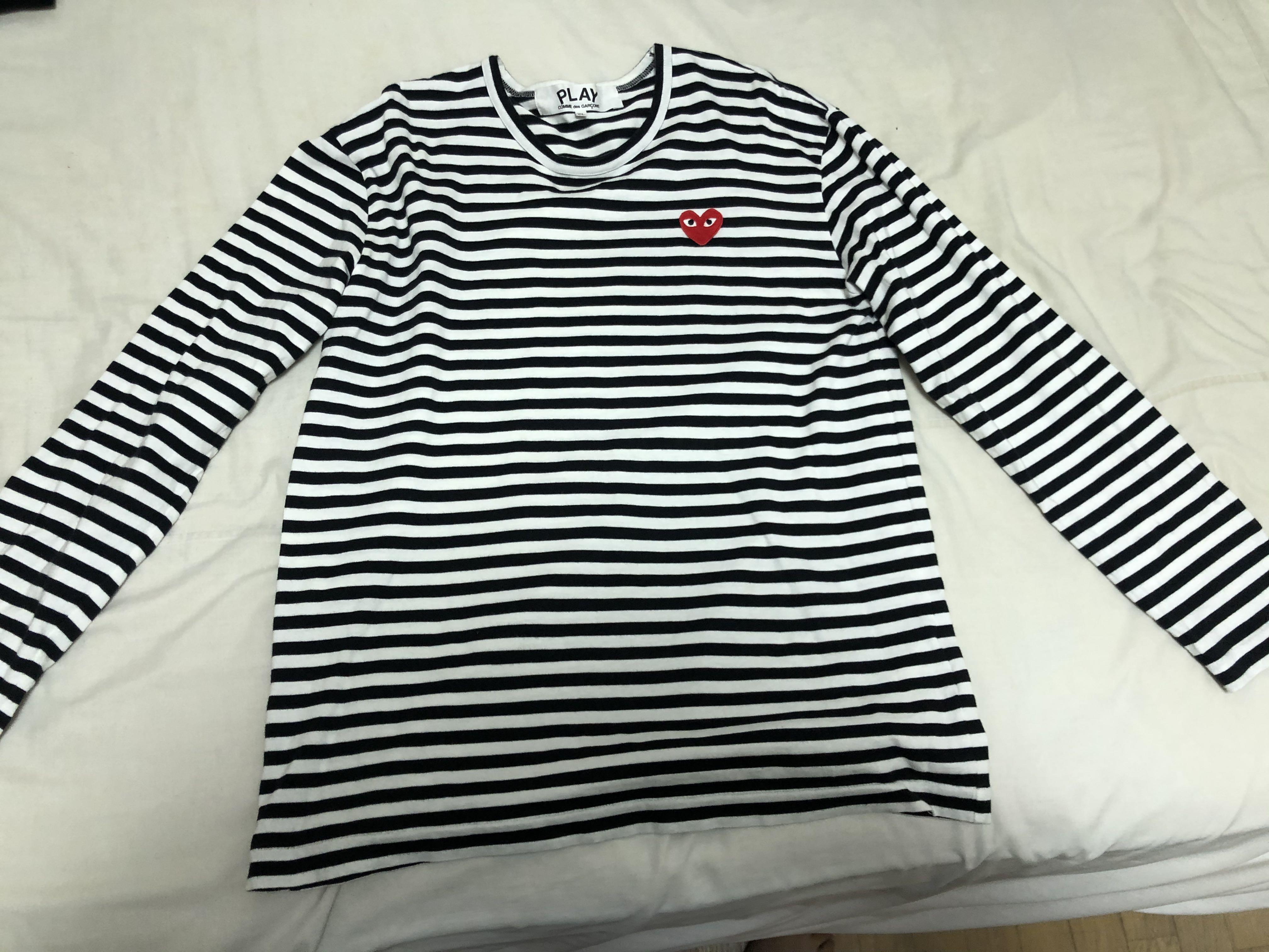 cdg striped tee