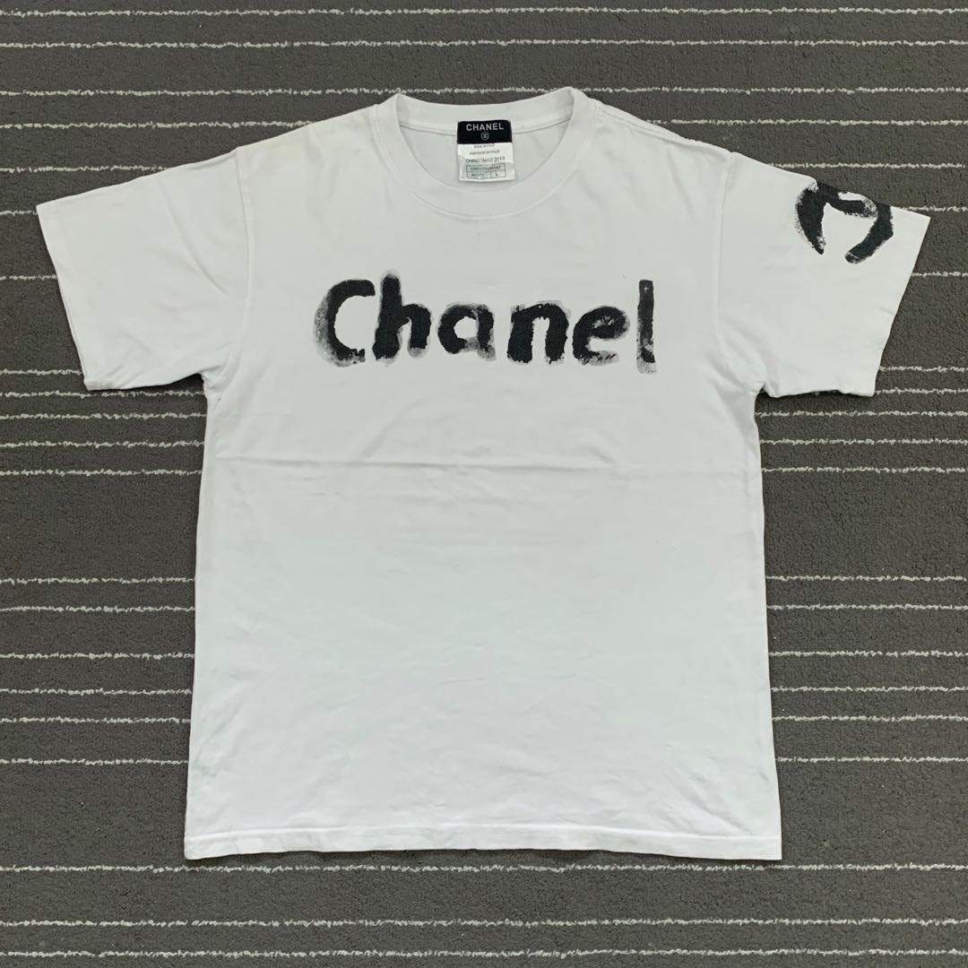 Chanel Christmas 2013 spell out hand painted karl lagerfeld, Men's Fashion,  Tops & Sets, Tshirts & Polo Shirts on Carousell
