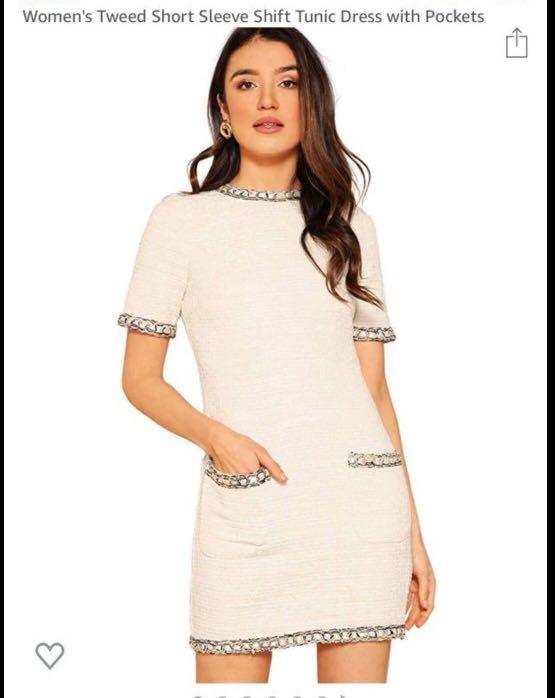 Chanel Inspired Tweed Dress, Women's Fashion, Dresses & Sets
