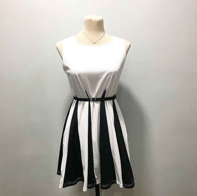 elegant black and white dress