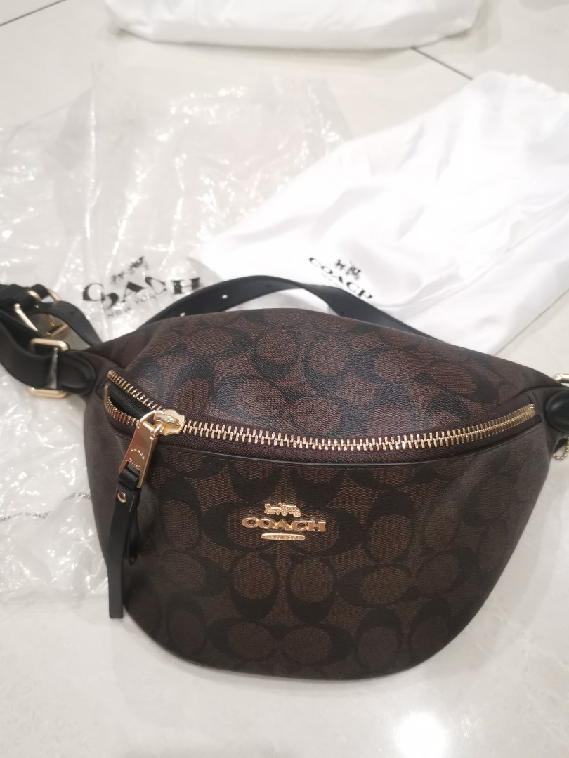 Coach F48740 waist belt Bag signature canvas Women s Fashion