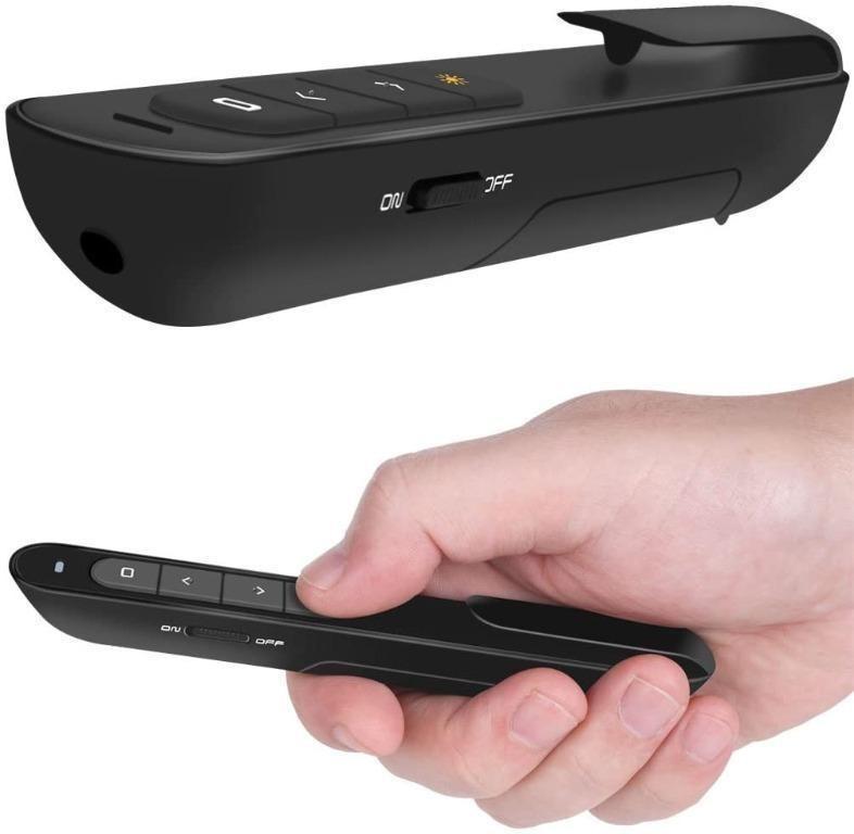 2 in 1 Type C/USB A RF 2.4GHz PPT Presentation Presenter Laptop Clicker Pointer Slide Advancer with Hyperlink Volume Control DinoFire Wireless PowerPoint Presentation Clicker Remote 