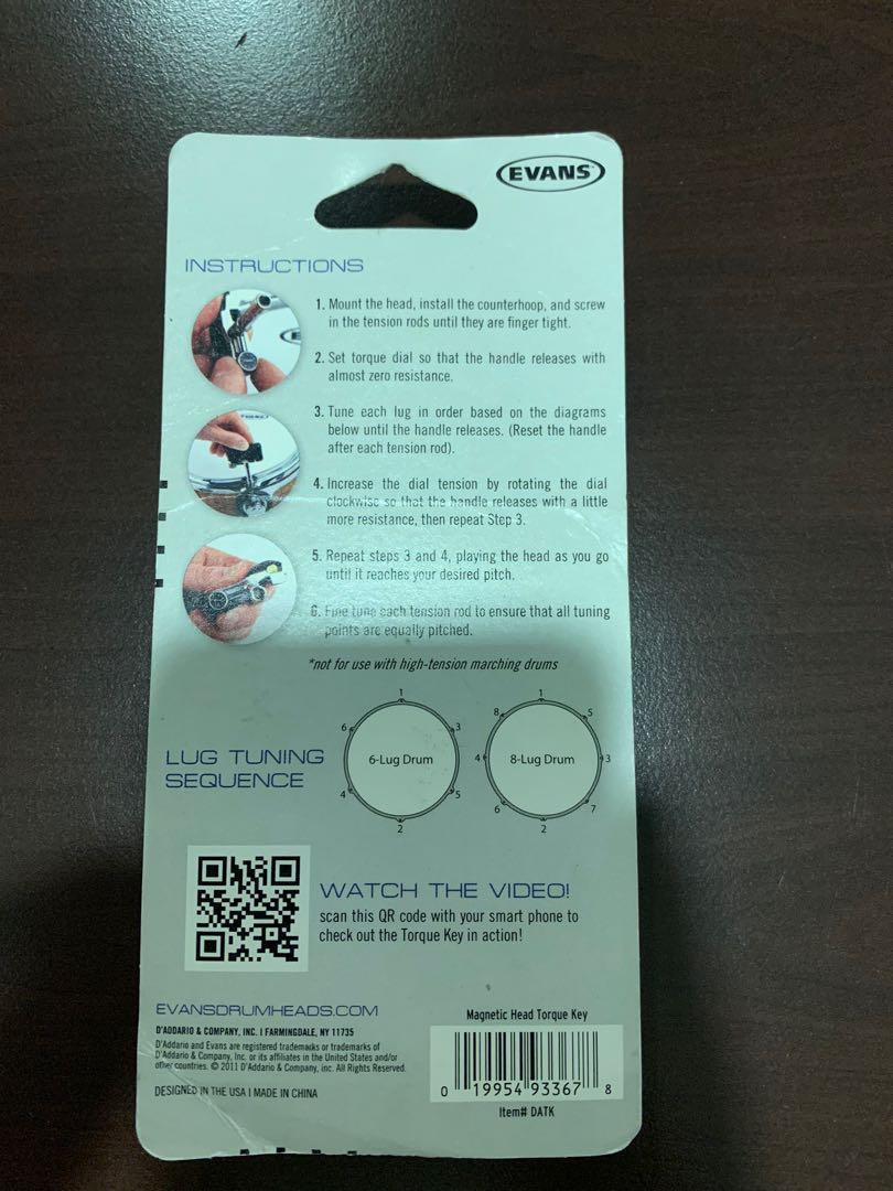 Evans Torque Key Instructions.pdf Evans Torque Key, Hobbies & Toys, Music & Media, Music Accessories on ...