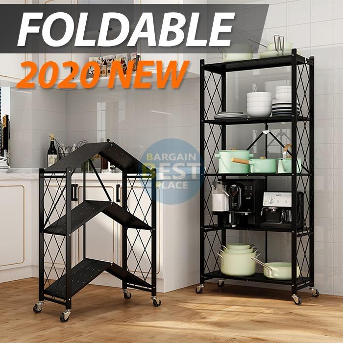 Foldable Shelf Rack Storage, Folding Stackable Bookcase Ikea