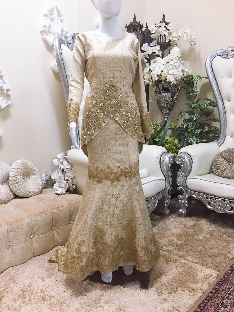 Modern songket wedding sales dress