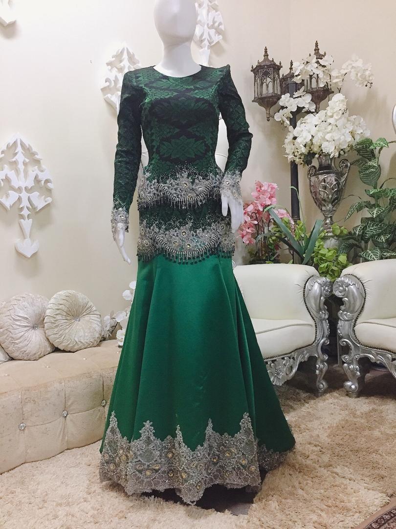 Emerald green pengantin baju Pengantin Nikah