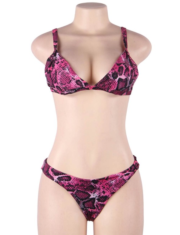 pink snakeskin bikini